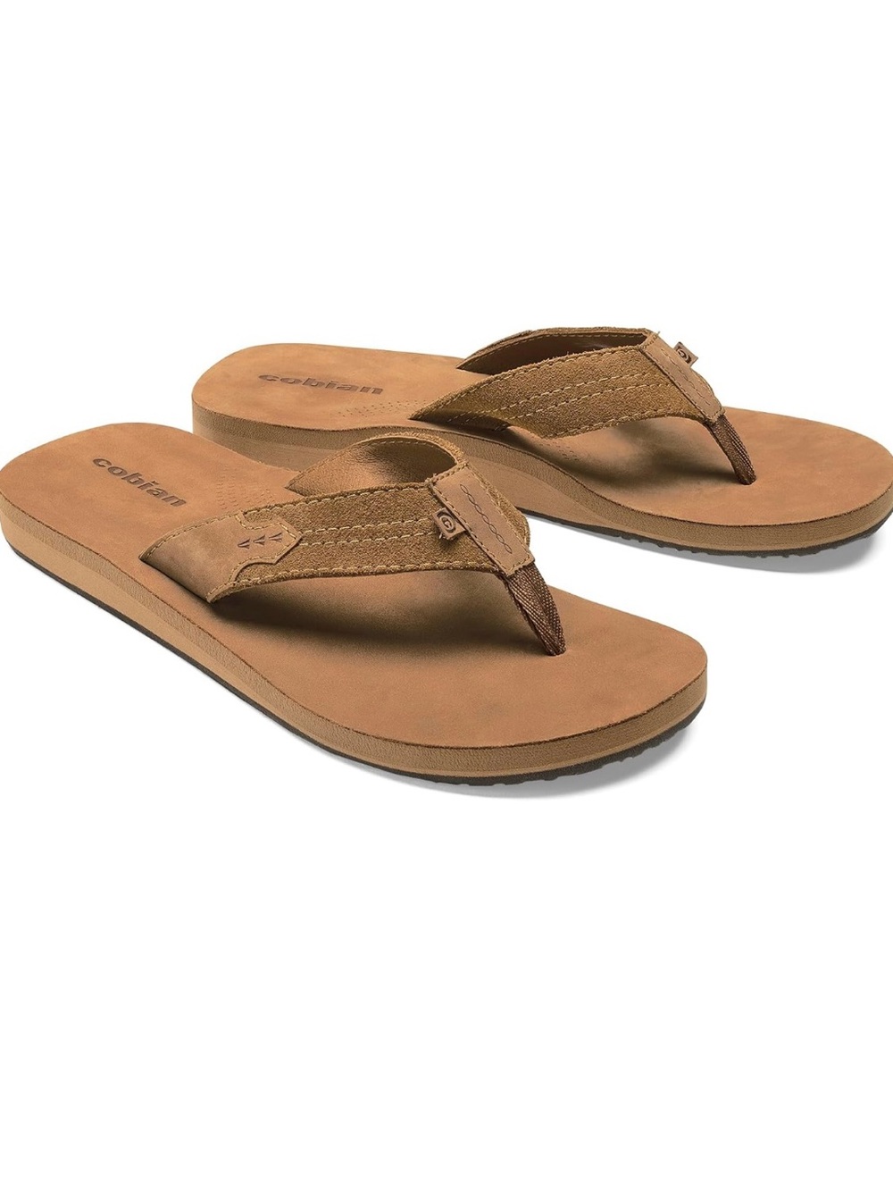 NEW Cobian Campo Del Sol Lazo Men’s Leather Arch Support Flip Flops Salt + Light